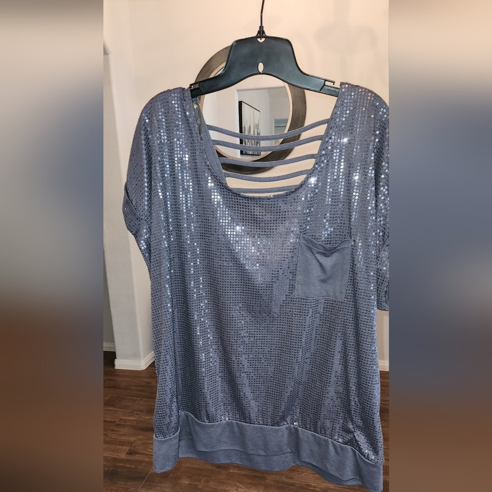 Grey sequence blouse - Picture 1 of 2